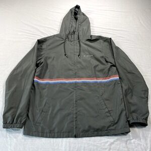 Vissla Jacket Adult Small Black Windbreaker Full Zip Hood Surf Coat‎ Mens